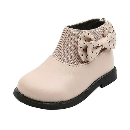 eileial Boys Girls Glitter Ankle Boots Kids Lace-Up Waterproof Combat Shoes with Side Zipper(Pink 3.5-4 Years)