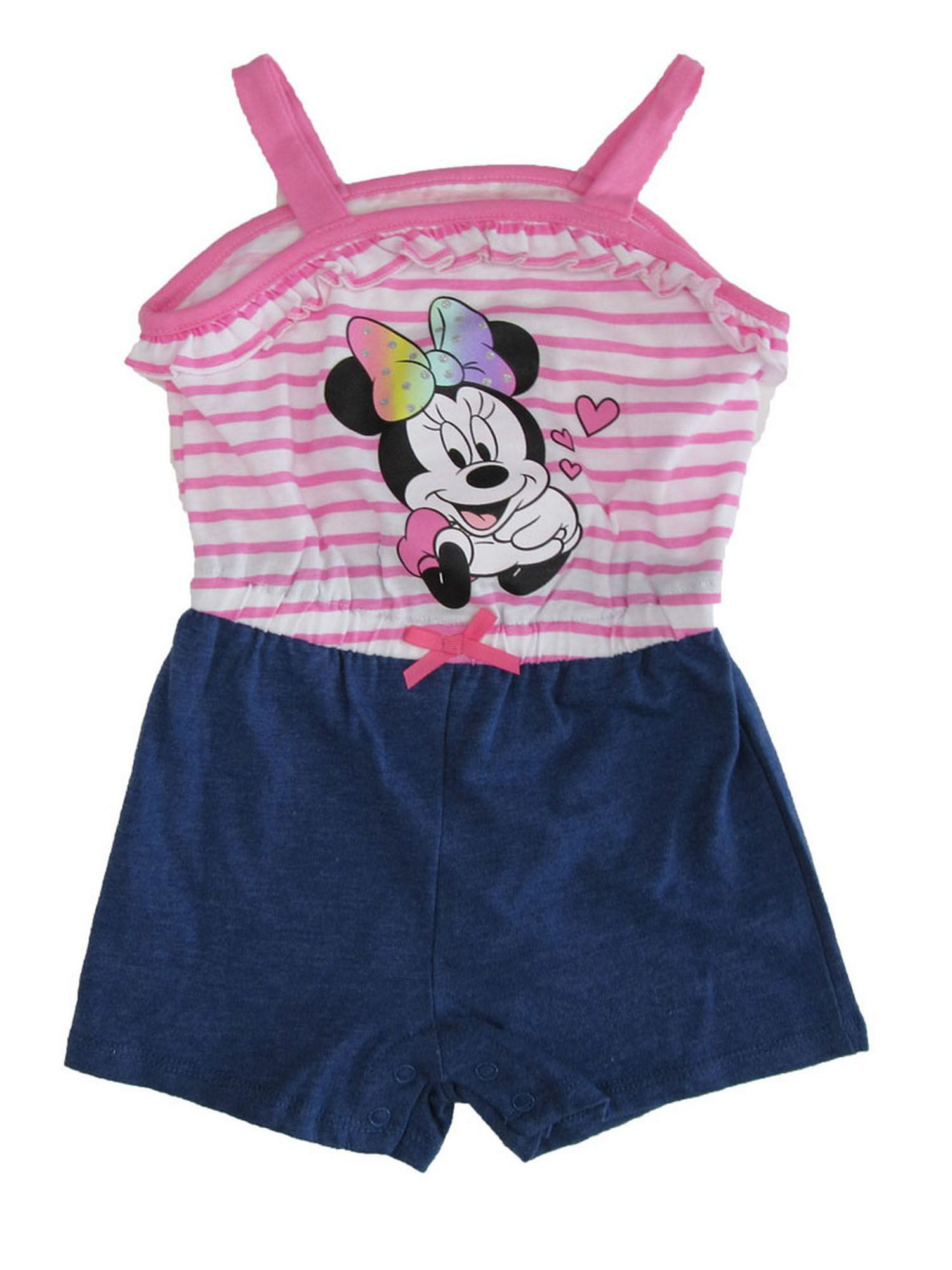 Disney Little Girls Pink Minnie Mouse Romper - Walmart.com