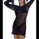 thumbnail image 2 of Vestido Mini de Punto con Mangas Largas y Espalda Descubierta para Mujer Negro M, 2 of 8