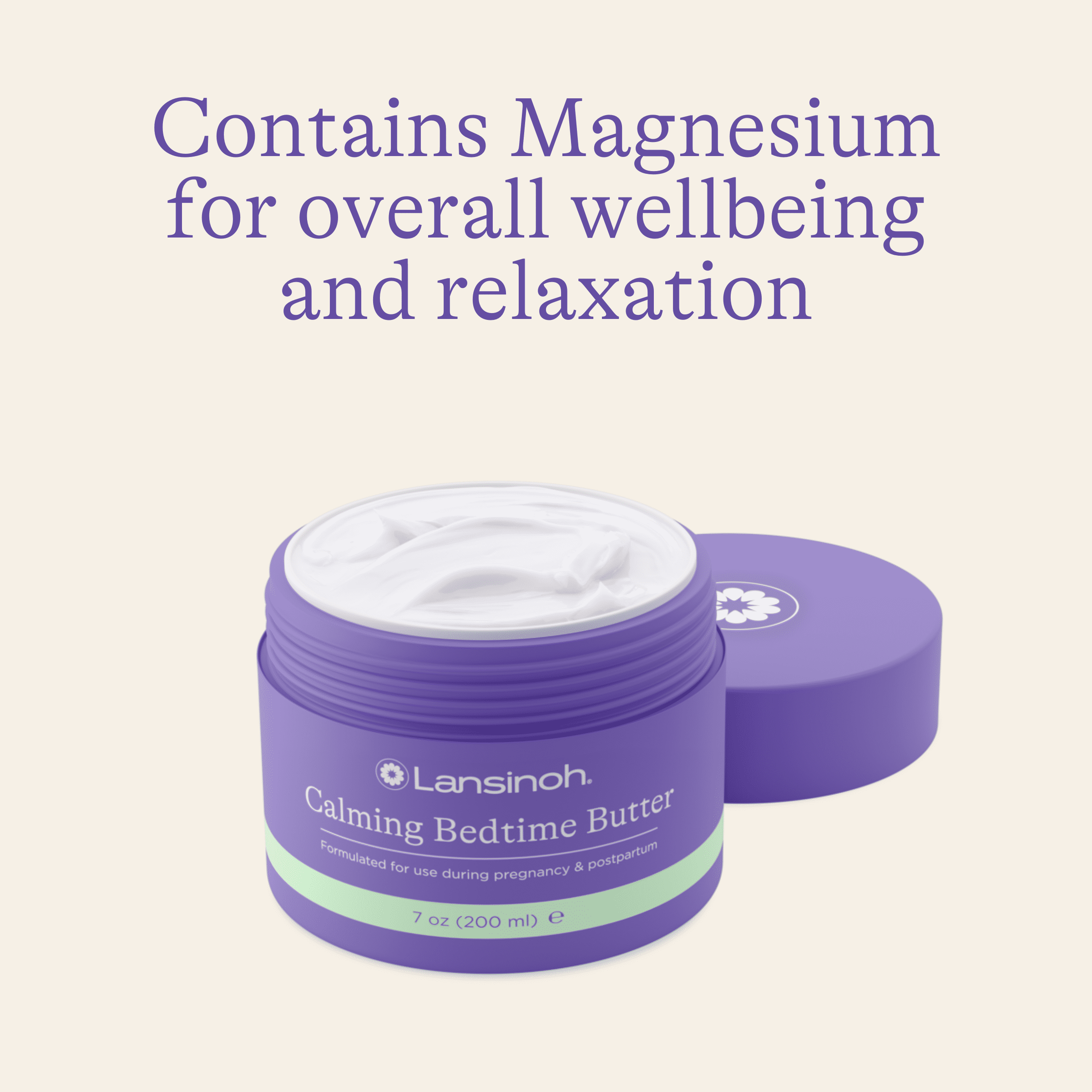 Lansinoh Magnesium Body Butter for Sleep, Calming Moisturizer, 7 oz