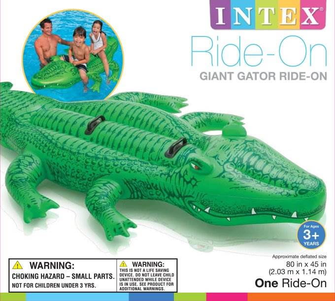 Pool Intex Giant Gator Ride River Float Floatie Alligator Green 80x45 crocodile 
