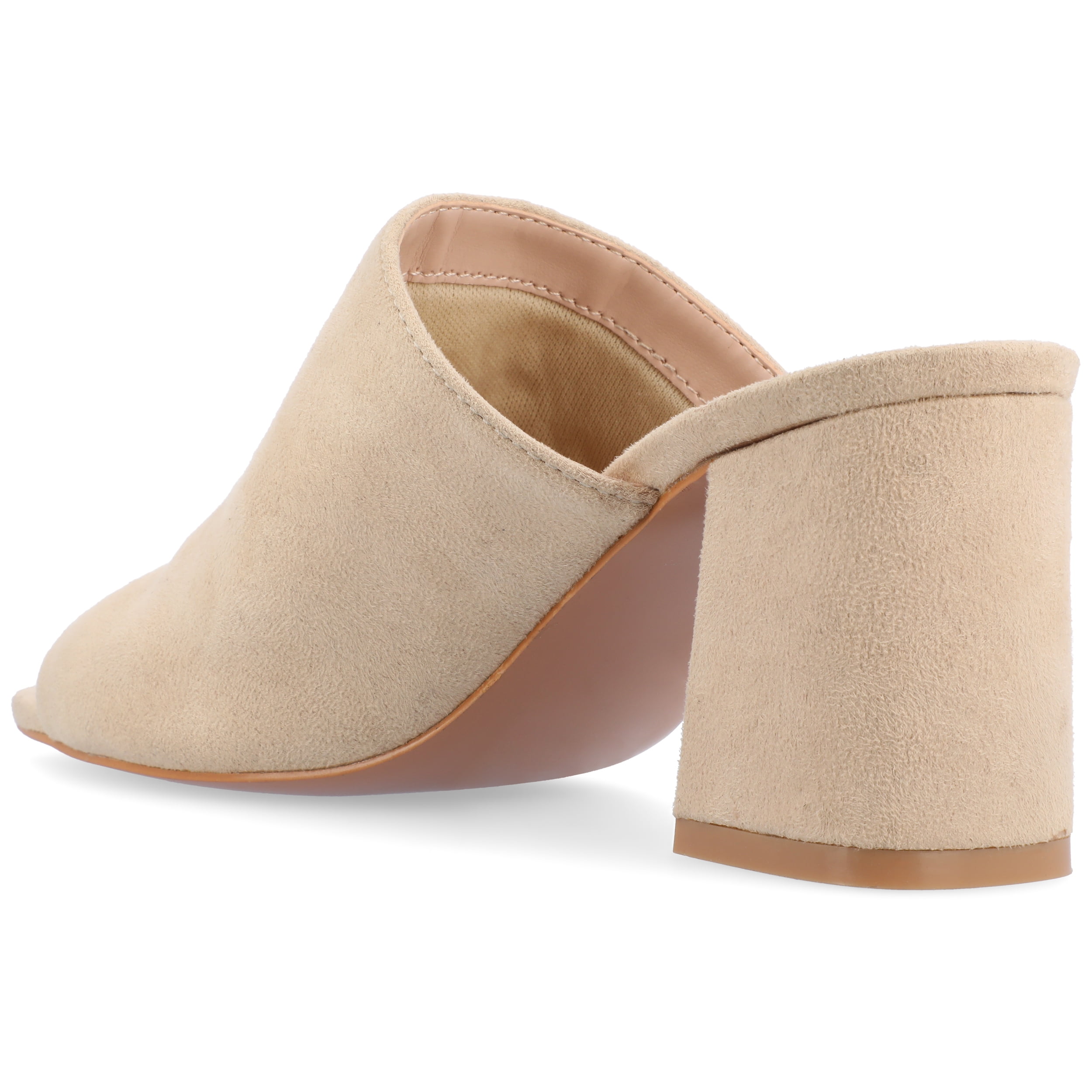 Journee Womens Adelaide Peep Toe Slip On Block Heel Sandals, Widths Available