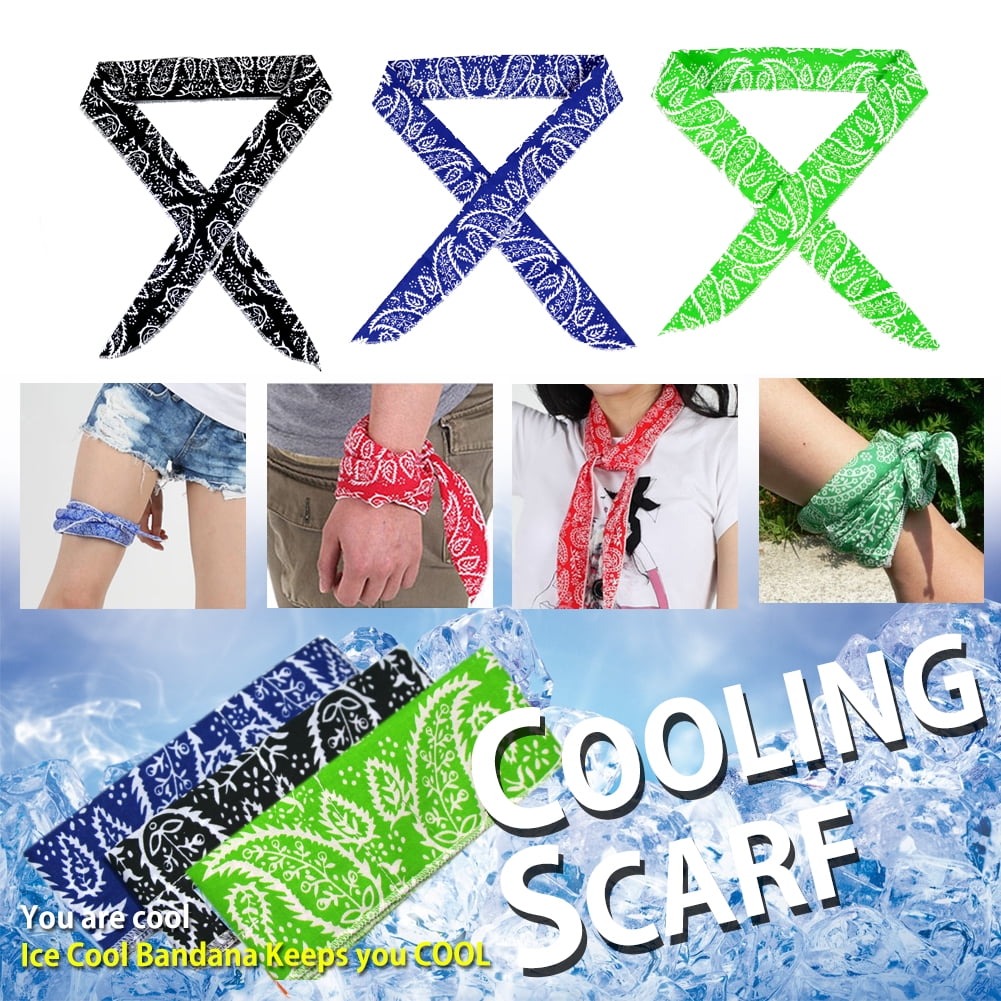 Wrap Non-toxic Bandana Towel Cool Tie Cooling Body Ice Scarf Neck Headband 