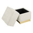 thumbnail image 6 of Furniture of America Vena Modern 15" Chenille Fabric Square Storage Stool, Beige, 6 of 14