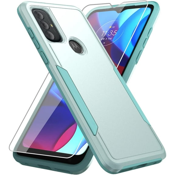 REQO for Moto G Play 2023 Case,Moto G Pure Phone Case,Moto G Power 2022 Case with Screen Protector, Heavy-Duty Tough Rugged Shockproof Protective Case for Motorola Moto G Play 2023, Green