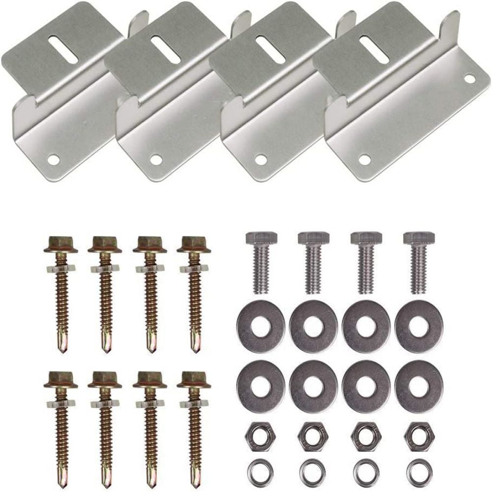 Soportes En Z Para Paneles Solares - Aleación De Aluminio, Pack De 8, Incluye Tornillos Y Tuercas, Ideal Para Autocaravanas Y Techos
