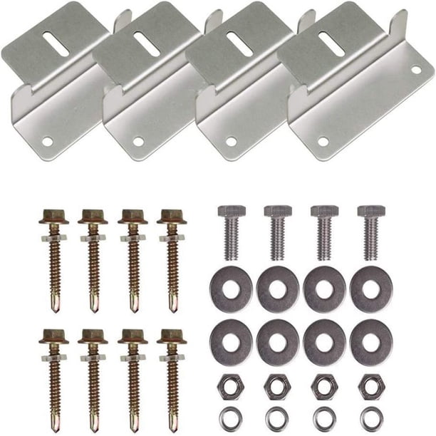 Whataatahia larmodul 4 piezas de soporte en Z para montaje en techo de paneles solares Soporte en Z con tuercas y pernos para autocaravanas, barcos, techos, paredes y otras instalaciones de techos