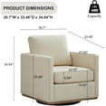 thumbnail image 3 of Lovableguy Modern Swivel Accent Chair,360 Degree Upholstered Barrel Chair Armchair,Comfy Single Sofa for Living Room Bedroom Nursery,Chenille,Beige, 3 of 9