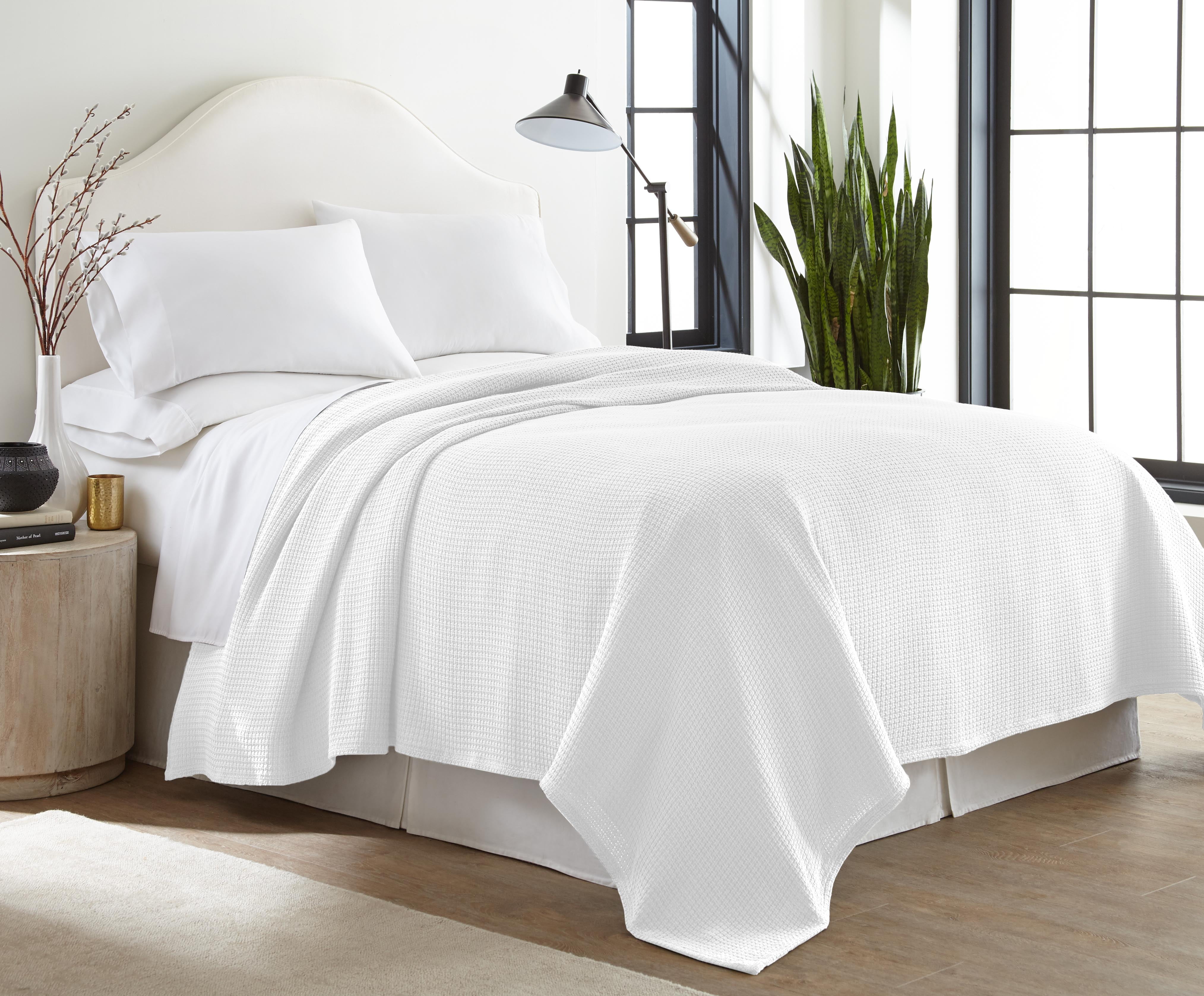 SUNYIN Modern White Solid Print Cotton Bed Blanket, King - Walmart.com