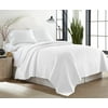 SUNYIN Modern White Solid Print Cotton Bed Blanket, King