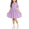 thumbnail image 2 of Antinious Girls Check Collar Short Sleeve School Uniform Casual Trendy Wear Dress, 2 of 5
