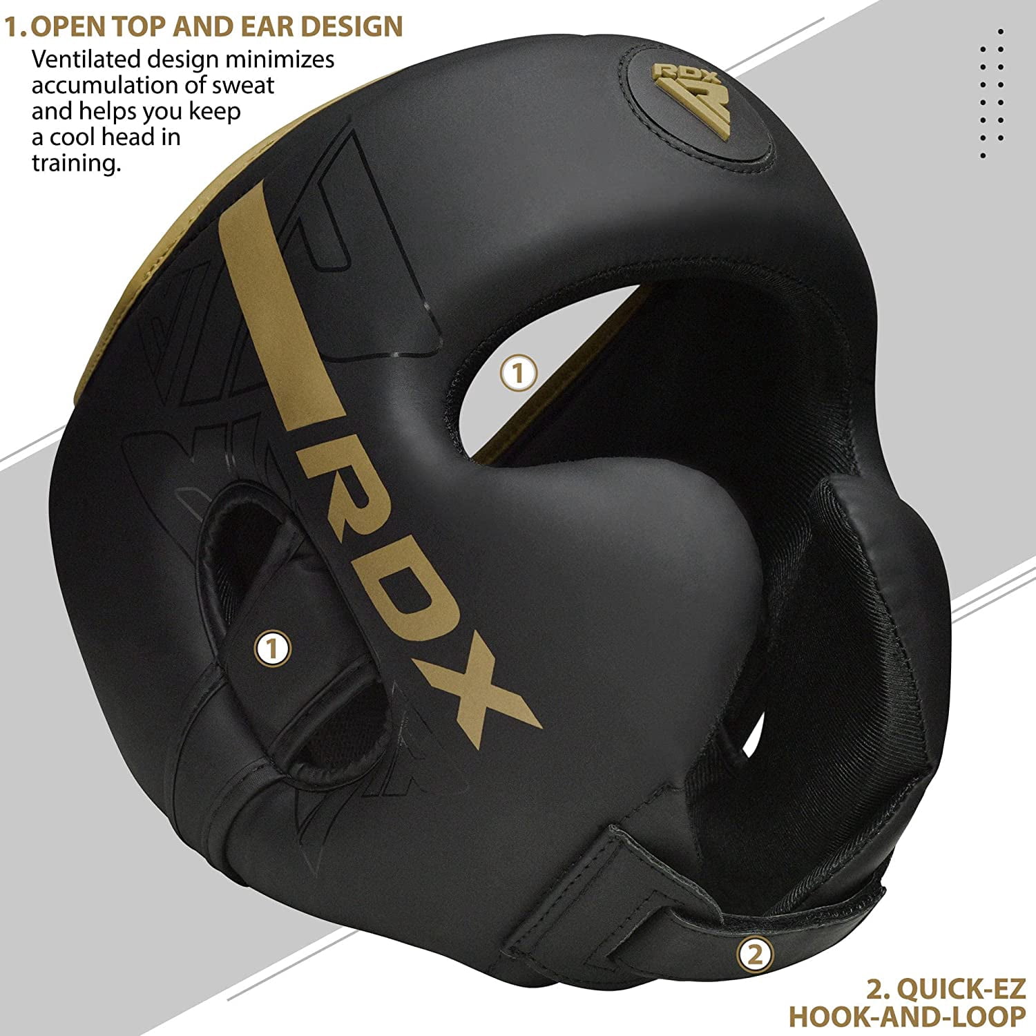 RDX Headgear for Boxing, MMA Training, Adjustable Padded KARA Head Gear for Kickboxing, Sparring, Martial Arts