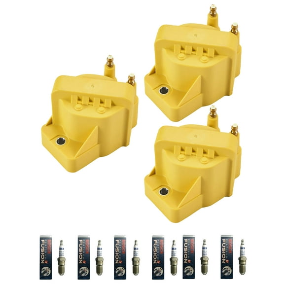 Set of 3 ISA Heavy Duty Ignition Coils and 6  Spark Plugs Compatible with  2000-2002 Buick Century Limited Sedan 4-Door 3.1L  Replacement for DR39