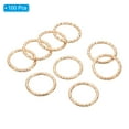thumbnail image 3 of Uxcell 1.5 x 15mm Wine Glass Charm Ring Metal Earring Beading Hoop Twisted Open Jump Rings, Light Golden 100 Pack, 3 of 6