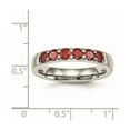 thumbnail image 2 of Stainless Steel Polished Red Cubic Zirconia 4.00mm Band Ring Size 5 Ring for Women and Men, 2 of 2