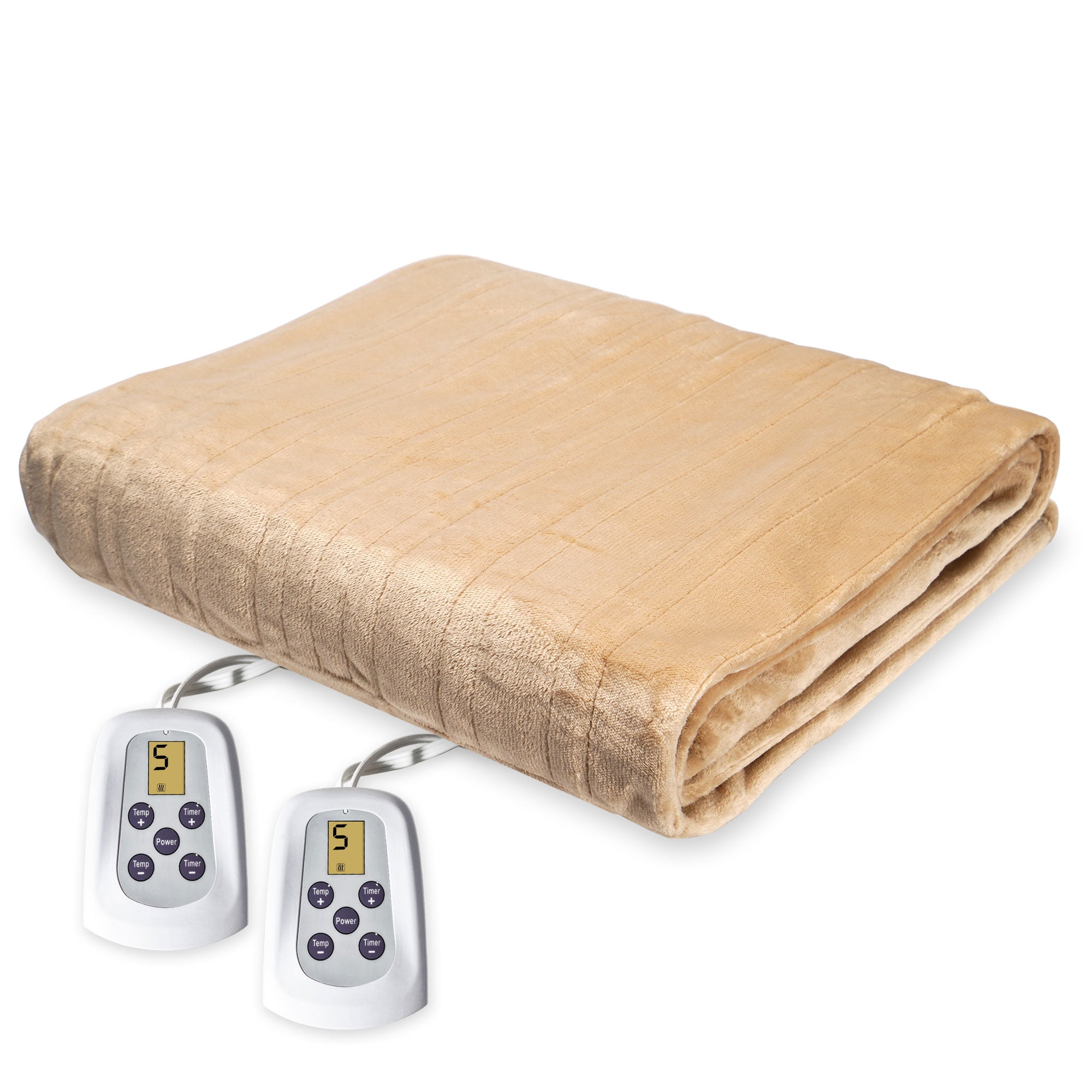 Superjoe Electric Heated Blanket, 90'' x 84'' Queen Size, with Dual  Controllers, 10 Heat Settings, 10 Hour Auto-off Timer, Beige, AC 120V -  Walmart.com