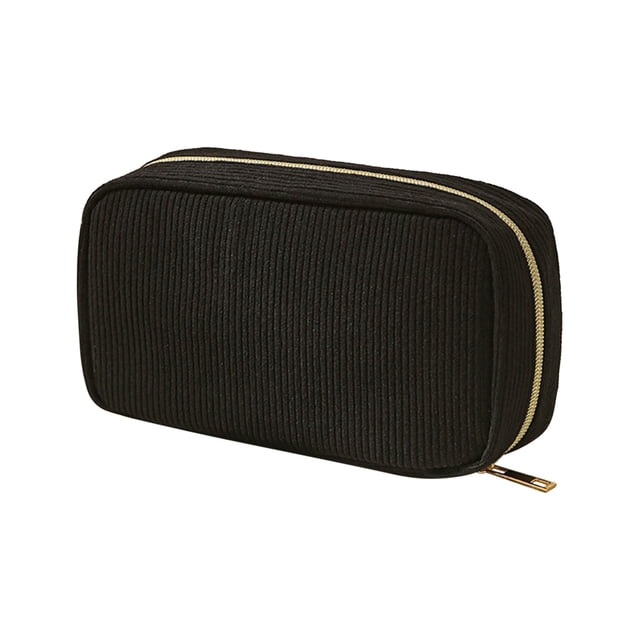 Corduroy Pencil Case High Capacity Pen Pouch, Pencil Organizer Storage Bag, Travel Cosmetic Bag For Office School, Large Storage, Portable Foldable, Corduroy Fabric, For Dorm Room