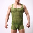 thumbnail image 6 of Clearance! Under $10 qolati Men's Tank Tops Sleeveless Mesh Vest See Throughs Shirts Muscle Fitted Fishnet Hollow Out Vest Undershirt, 6 of 8