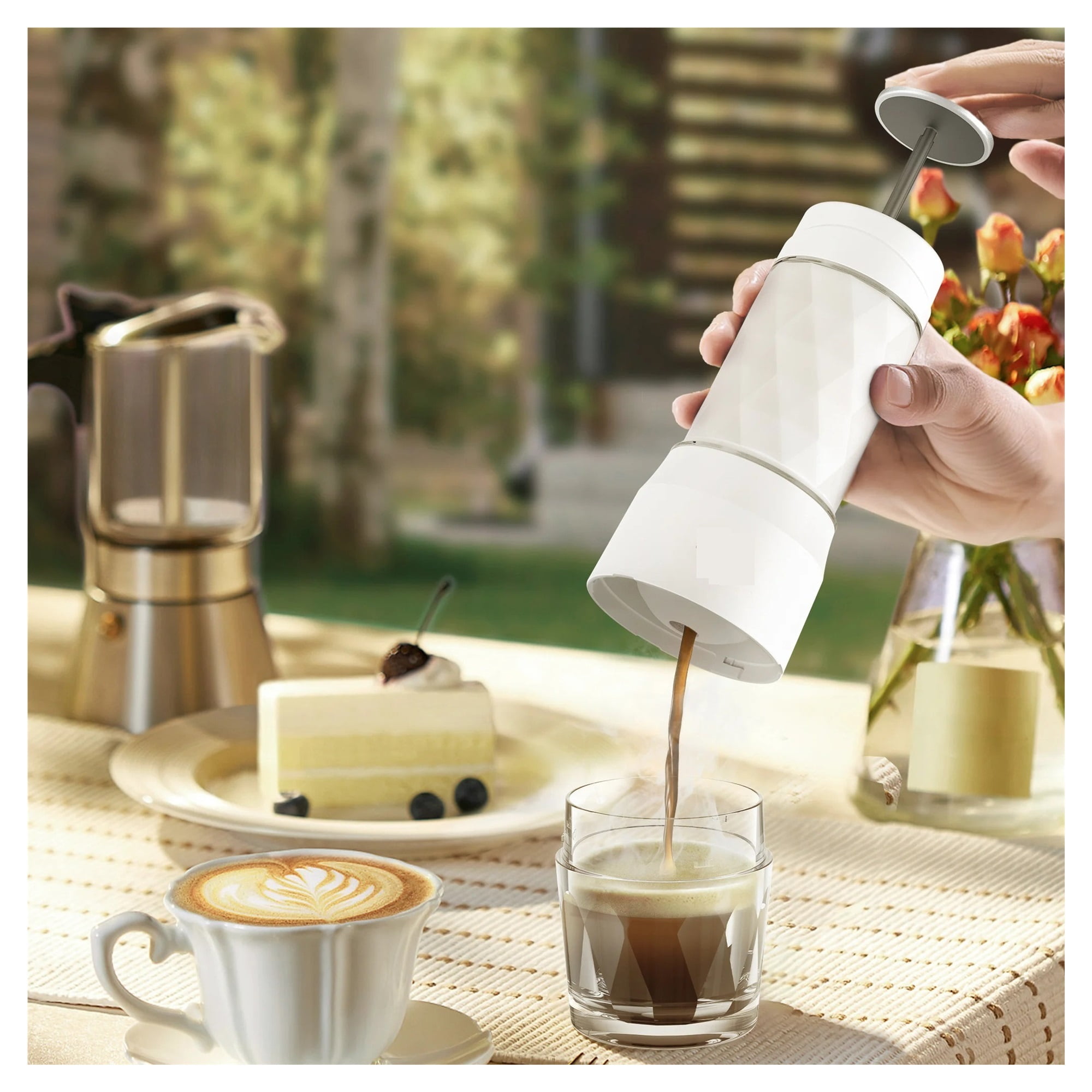 Portable Coffee Maker Espresso Machine Hand Press Capsule Ground Coffee Brewer Portable For Travel And Picnic ,Portable