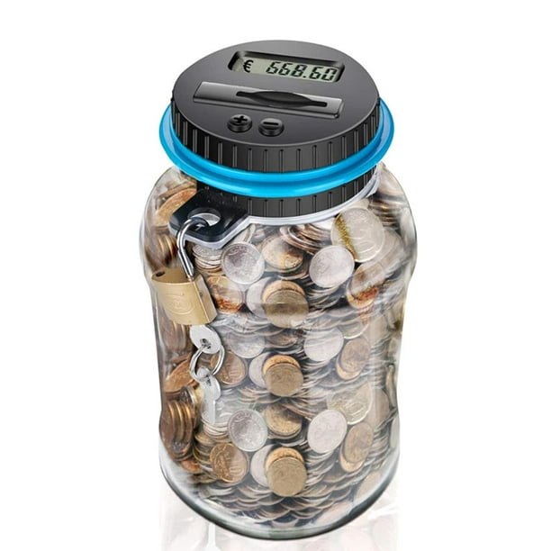 Contador inteligente alcancía Electrónica Digital Moneda Caja de dinero con pantalla LCD Contador inteligente Hucha con cerradura de llave ANGGREK Otros