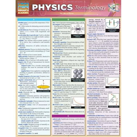 BarCharts Physics Terminology Quickstudy Easel