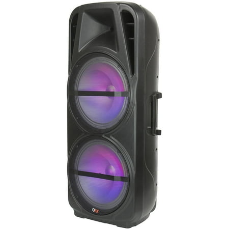 Photo 1 of (COSMETIC/FRAME DAMAGES) QFX PBX-621501 Dual 15" Rechargeable Portable PARTY Bluetooth Speakers