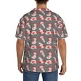 thumbnail image 3 of Picia cute pink axolotl Pattern Men's Linen Shirts Short Sleeve Cuban Beach Shirts Casual Shirts Button Down Shirt for Men Beach Summer Wedding Shirt-Small, 3 of 5
