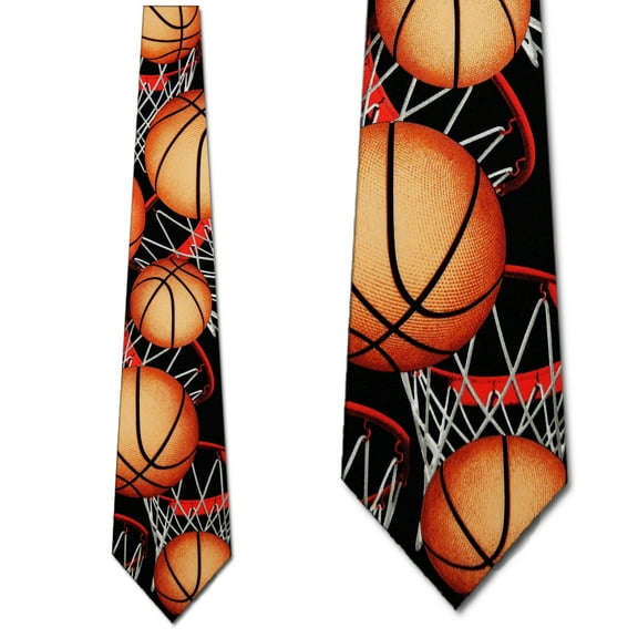 Basketball Zoned (Black) Necktie Mens Tie