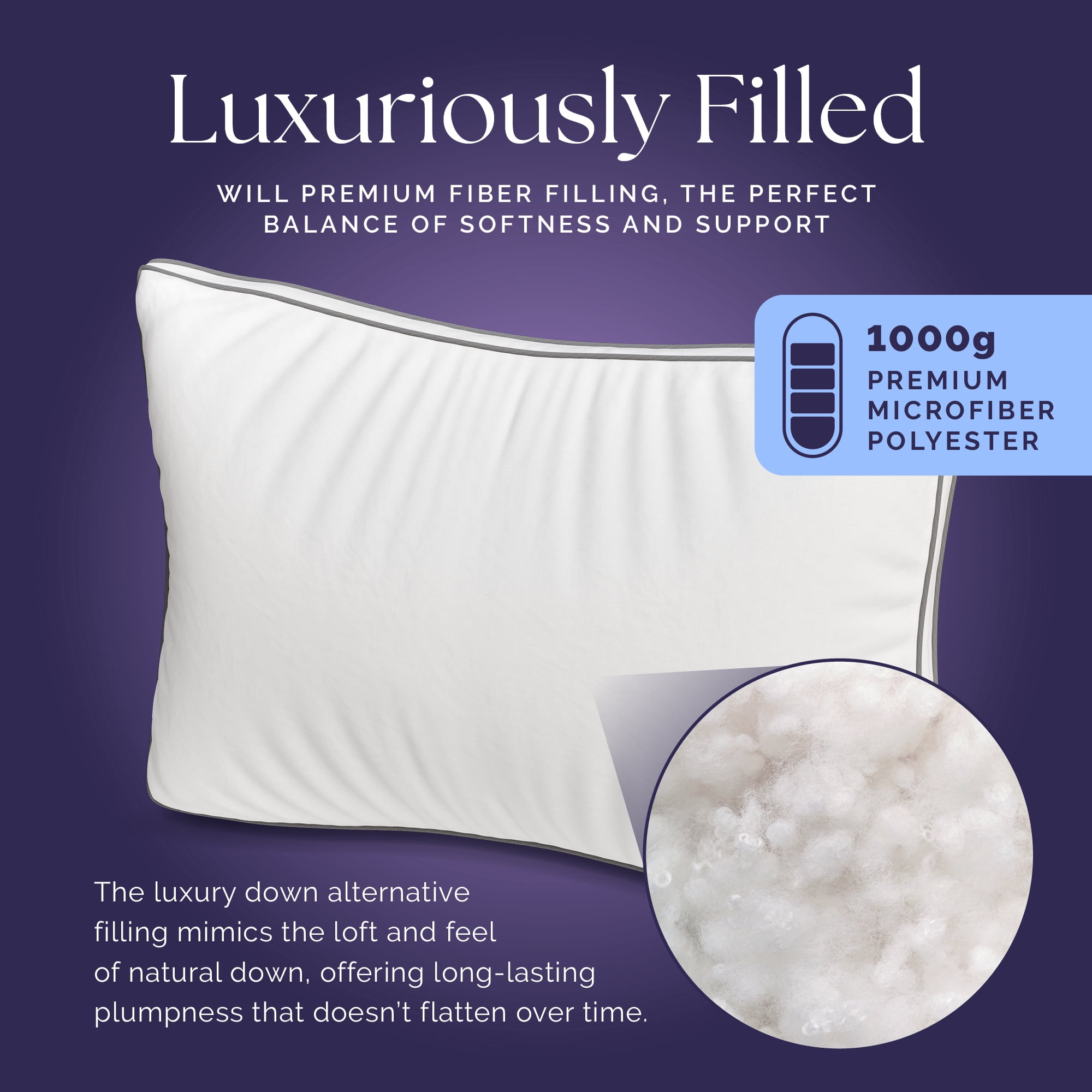 Cherilon Bed Pillows Queen Size Set of 2 - Luxury Down Alternative Pillow - 5 Star Hotel Pillows for Back, Side and Stomach Sleepers - Gusseted Soft Pillows for Sleeping, Bedroom Queen Pillows