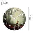 thumbnail image 2 of 14 Inch Wall Clock Battery Operated Silent Clock Decorative for Office, Kitchen, Outdoor, Living Room，Fox Young Red Fox Listening To Something in Woodland Picture, 2 of 4