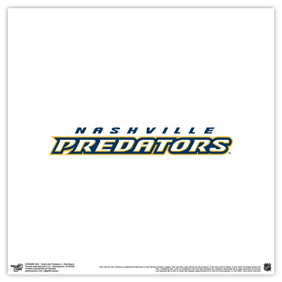 Gallery Pops NHL Nashville Predators - Wordmark Wall Art, Unframed Version, 12" x 12"