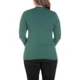 thumbnail image 2 of 24seven Comfort Apparel Plus Size Solid Long Sleeve Scoop Neck Womens Tee, 2 of 4