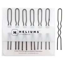 Heliums Large Metal French Hair Pins - Brown - 4-Inch Heavy Duty Metal U Shaped Steel Pin for French Twist Updos Buns - 6 Count