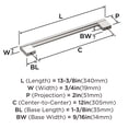thumbnail image 4 of Amerock Versa 12 inch (305mm) Center-to-Center Polished Nickel Appliance Pull, 4 of 5