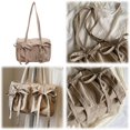 thumbnail image 2 of MMYGU Women Plain Drawstring Tote Bag with Canvas Large Tote Handbag Zipper Female Dating Bag Large Capacity Solid Undera, 2 of 9