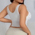 thumbnail image 5 of Women's V Neck Front Closure Corset, Lace Longline Bra, Plus Size Bras, Shapewear For Women, Top Bras With Support And Push Up, Shapewear Tank Tops White XL, 5 of 5