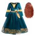 thumbnail image 1 of Merida Fancy-Dress Costume with Wand, Crown for Child Little Girls, 1 of 8