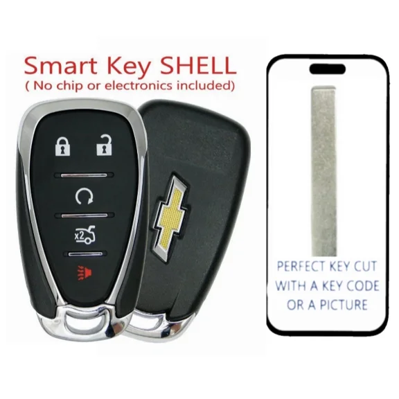 KEY CUT   5-Button Smart Key SHELL for Chevrolet 2016-2022 HYQ4AA HYQ4EA