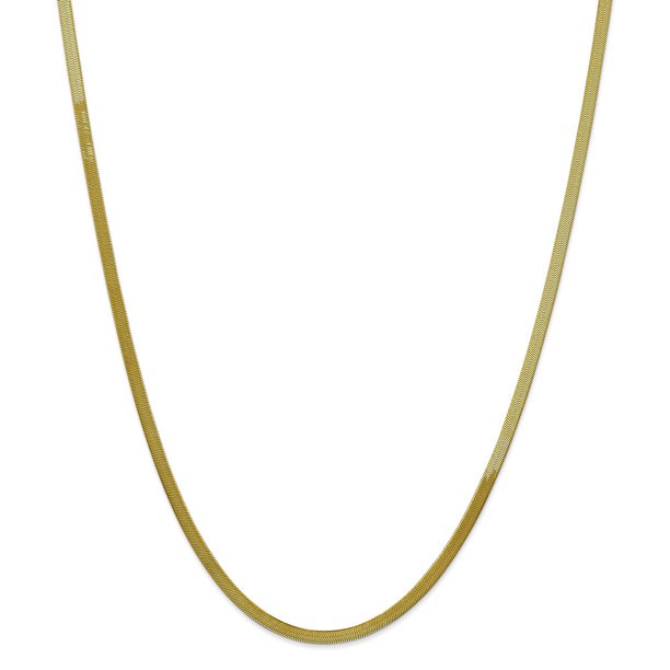 AA Jewels Solid 10k Yellow Gold 3.0mm Silky Herringbone Chain