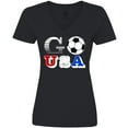 thumbnail image 3 of Inktastic Go, USA- Soccer, Football Women's V-Neck T-Shirt, 3 of 5