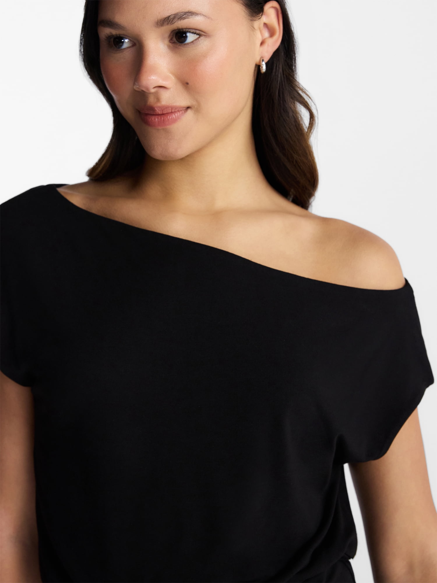 No Boundaries Asymmetrical Top with Banded Bottom, Women's XXS-XXL