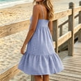 thumbnail image 6 of Snorda Women's Striped Dress Summer Round Neck Sleeveless Striped Solid Color Casual Dress Flowy Sundress Ideal for Daily Wear Beach Vacation & Party, 6 of 7