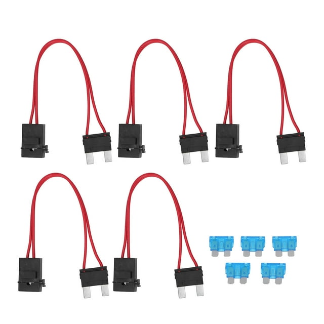 5 uds conector de portafusibles para coche Mini extensión de cable resistente para vehículo ATM 20A 16AWG con 5 fusibles