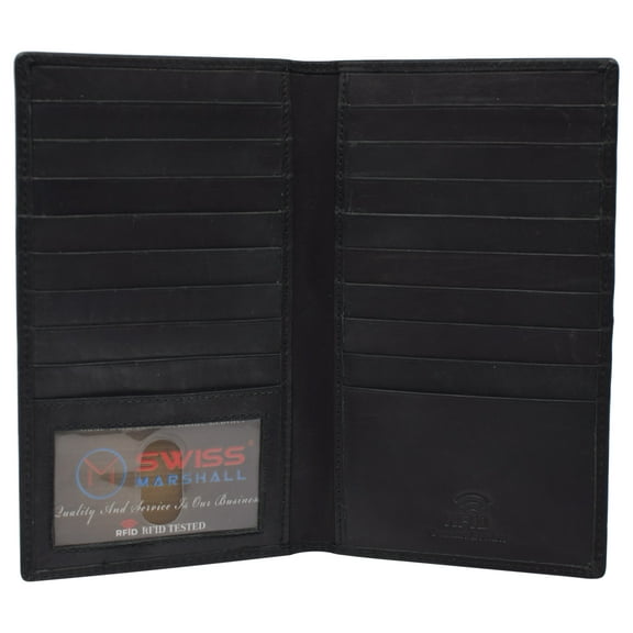 Bifold RFID Blocking Premium Leather Credit Card ID Holder Long Wallet