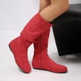 thumbnail image 4 of JUSLIO Womens Boots,Round Toe Casual Cowboy Boots,Slip on Winter Commute Stable Heel Solid Color Comfort Footwear, 4 of 9