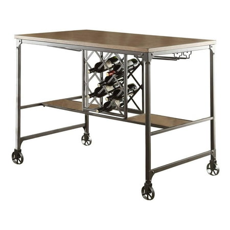 Homelegance Angstrom Counter Height Table w/Wine Rack in Light Oak