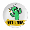 Free Hugs Cactus Plate Decorative Porcelain Salver Tableware Dinner Dish