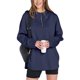thumbnail image 3 of Sudadera con Capucha Oversize para Mujer, con Cremallera de un Cuarto, Estilo Túnica, Ideal para Otoño e Invierno Ropa y Elegante Azul Marino L, 3 of 10