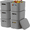 Gray, variant on NTYNTY 6 Pack Small Blue Plastic Storage Bins with Lids & Handles, 9.84" x 7.09" x 6.3" Stackable Organizer for Crafts & Snacks