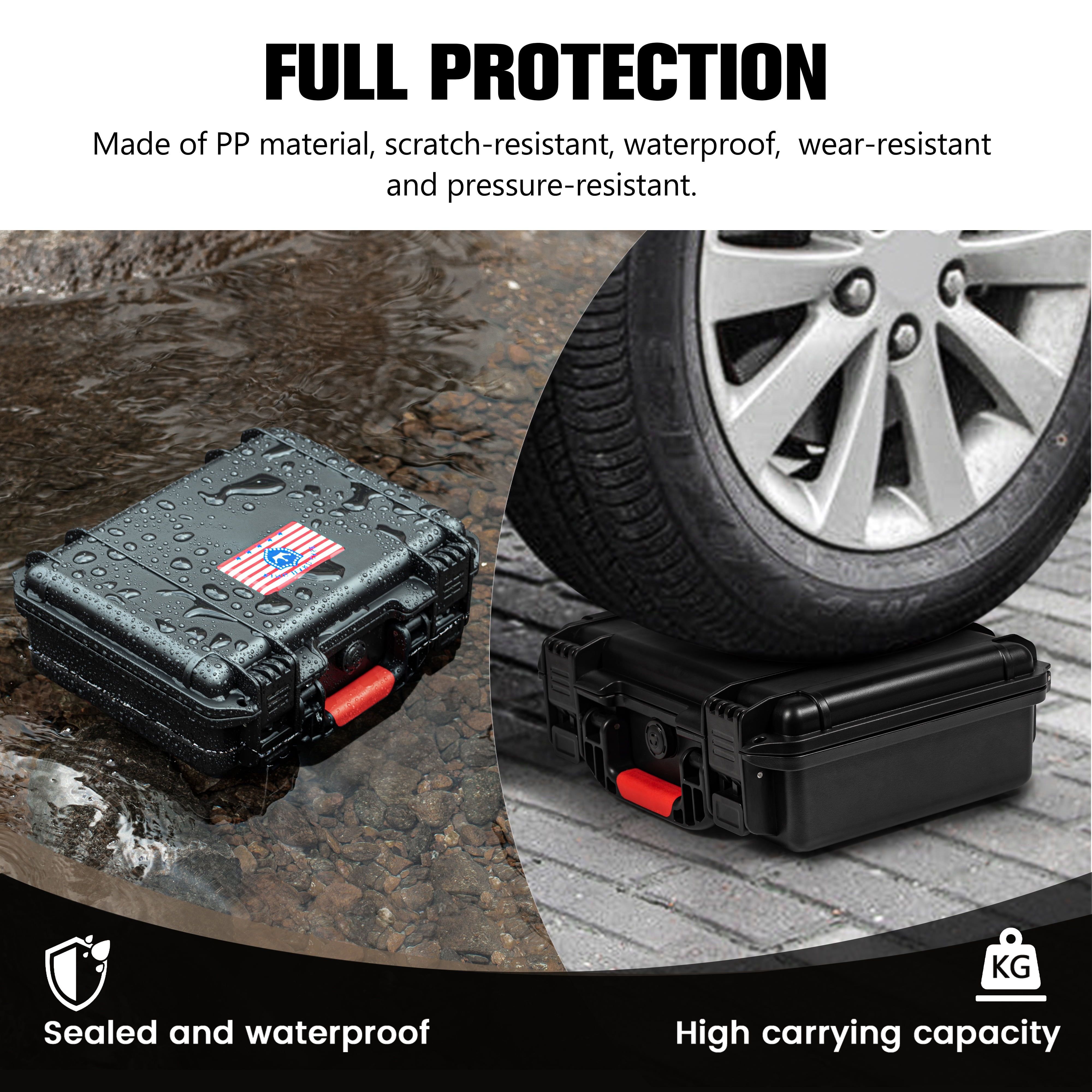 490Rounds 9mm & 22LR Ammo Storage Case with Desiccant - Waterproof, Drop-Resistant Ammo Case, Lockable Bullet Case for Safe Ammo Storage Box & Transport